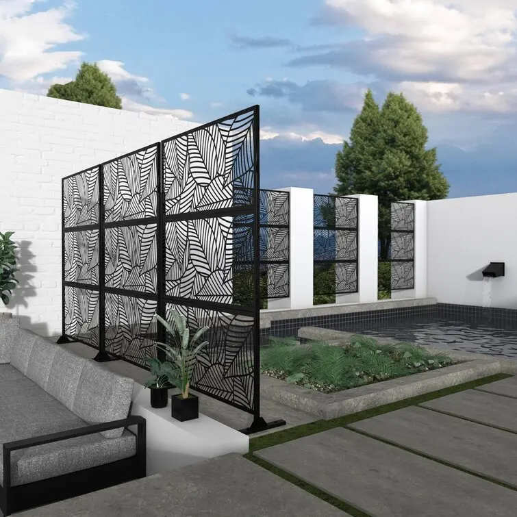 Metal Screens and Partitions Garden Privacy Panels Balcony Decorative Partitions and Screens