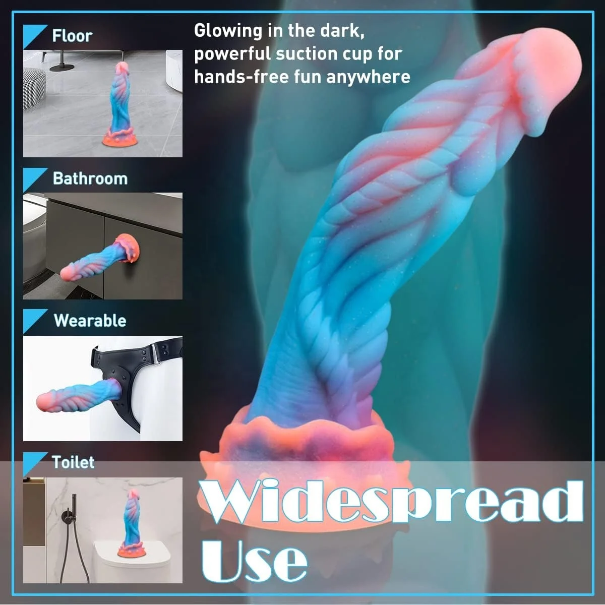 Hot Sale Silicone Luminous Anal Plug Toys For Men And Women 9 Inch Realistic Alien Dildo For Female Masturbator