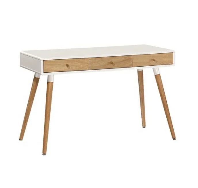 Manual height adjustable office tables work desks Oak Veneer Pu Painting Work Desk With Oak Legs - 9612 Oak