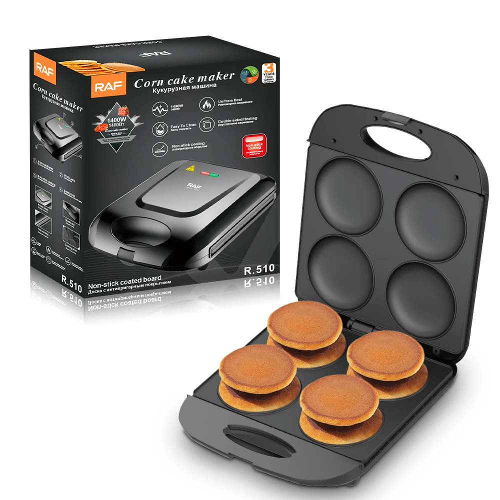 RAF New Automatic Non-Stick Breakfast pancake 4 Slice Cake Cop Muffin Mini Cupcake Maker Arepa Maker