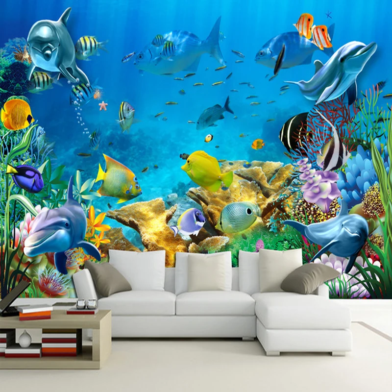 Underwater World Custom 3D Wallpaper Murals Wall Papers Home Decor Living Room Sofa TV Backdrop Wall Decorative Photo Wallpaper