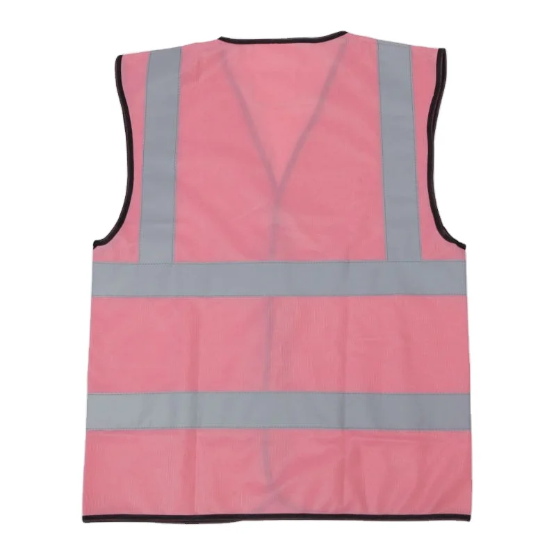 High Fashion Printed Logo Womens Dresses Pink Traffic Safety Wear Protection Equiment Glow In The Dark Fabric