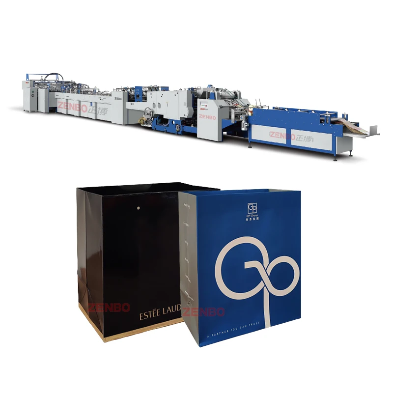 Automatic sheet-feeding thick paper huge bag making machine line for clothing packaging ZB1450CS-550