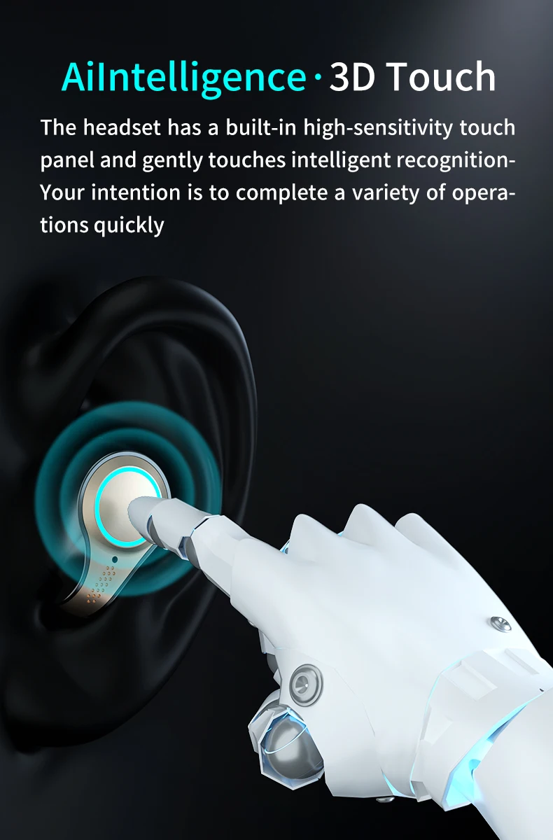 M18 TWS BT V5.1 Earphones Wireless Headphones Waterproof Sports Touch Control Headset Lighting Charging case Stereo Earbuds