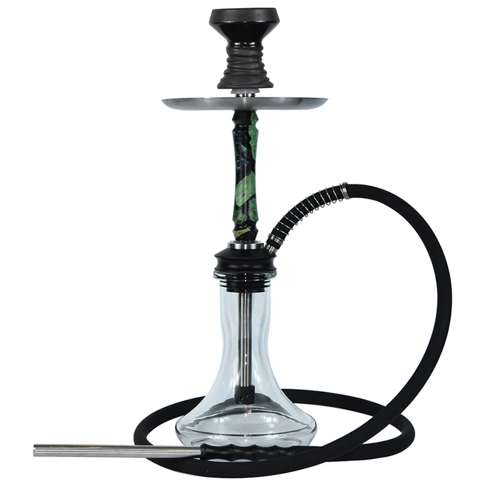 New design hot sale luxury glass hookah shisha moze stainless steel chicha resin and wooden stem shisha hookah