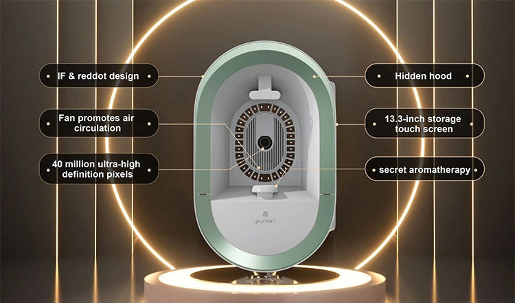 Professional Top Sale High-Definition AI Skin Facial Scanner Analyzer Machine 3D Face Skin Analysis Test Wifi Digital