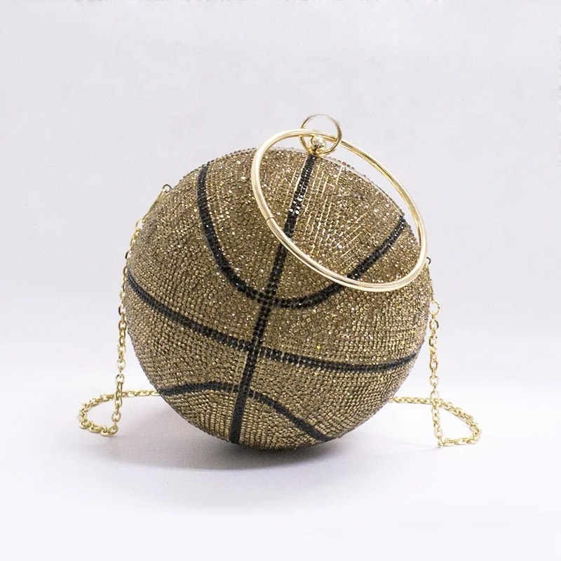 Luxury Basketball  Diamond Ball Design Women Party Purses Football Totes Shoulder Chain Bag Basketball Bag Clutch Bags