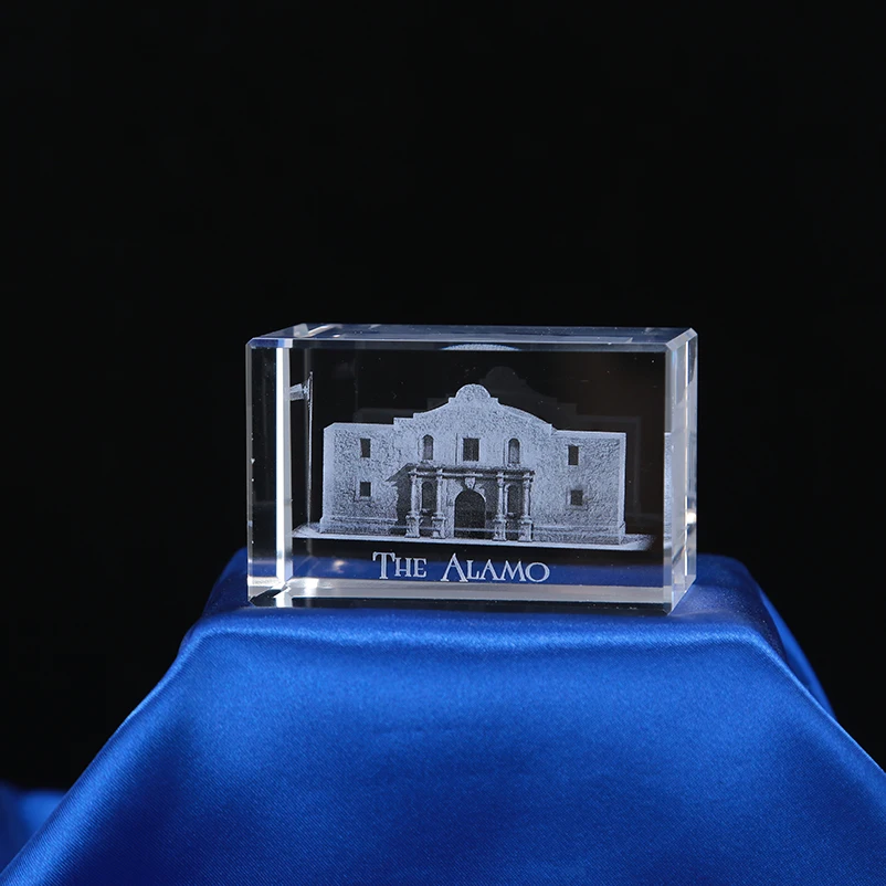 Factory direct wholesale customize 3d Laser Engraving crystal k9 glass cube customize building souvenir