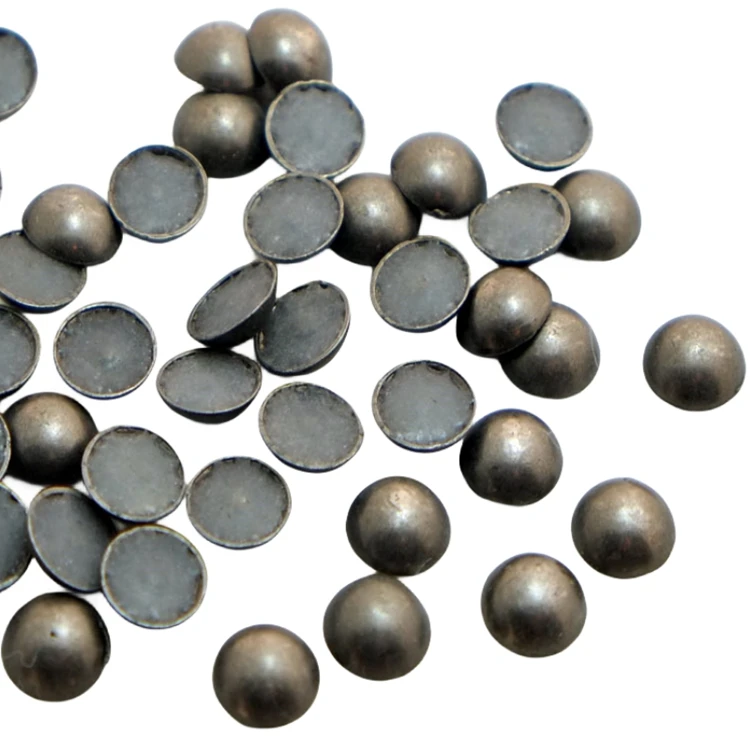 Hot Fix Zinc Alloy Soft Half Gold Dome Metal Studs Iron On Convex Nailhead Rhinestuds For Shoes Jeans Shirts