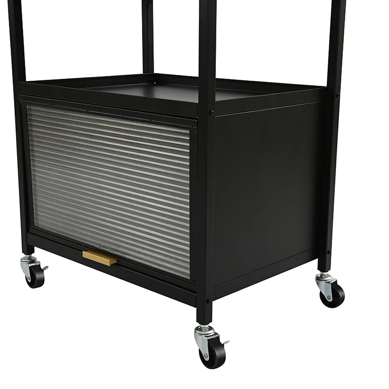 Multifunctional Kitchen Island Cart Organizer Rack Buffet Bar Cart Kitchen Storage Trolley with Drawer