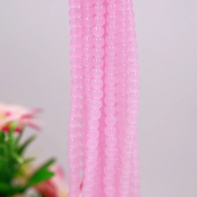 Glass crystal imitate jade round beads men and women couple models jade bracelet beads DIY jewelry accessories wholesale