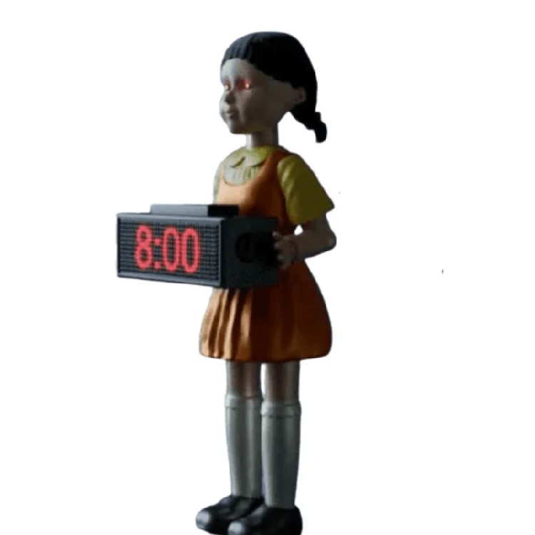 Top Selling 2021 Robot Girl Doll Automatically Fire Bullets Squid Game Korean Alarm Clock