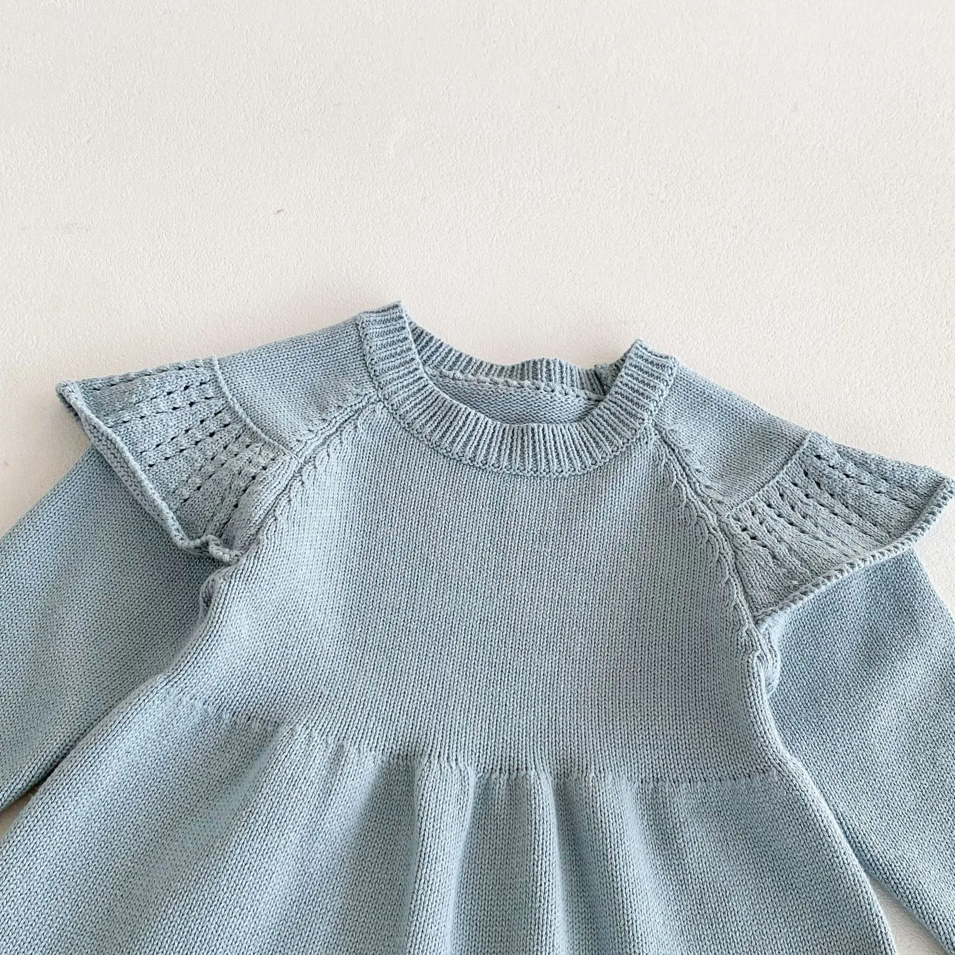 2024 New Korean Fashionable Autumn Winter Knitted Dress and Princess Skirt for 1-8 Years Old Baby Girls Sweet Style