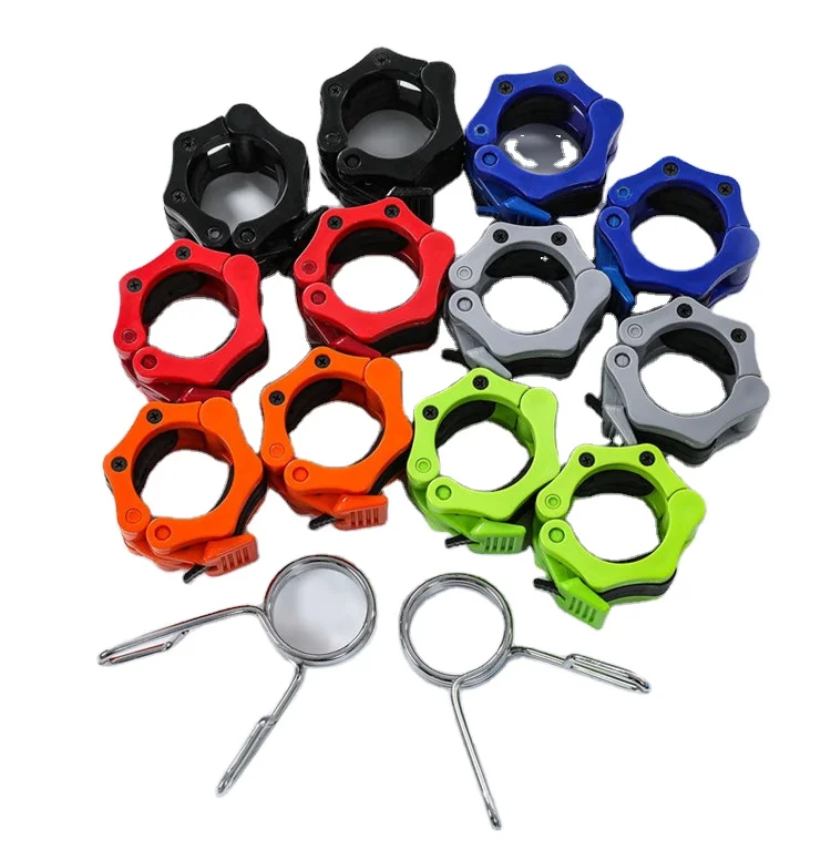 Competition Custom Dumbbell Barbell Clips Lock Clamps Collar Aluminum De Mancuerna Lock For Dumbbells Plates
