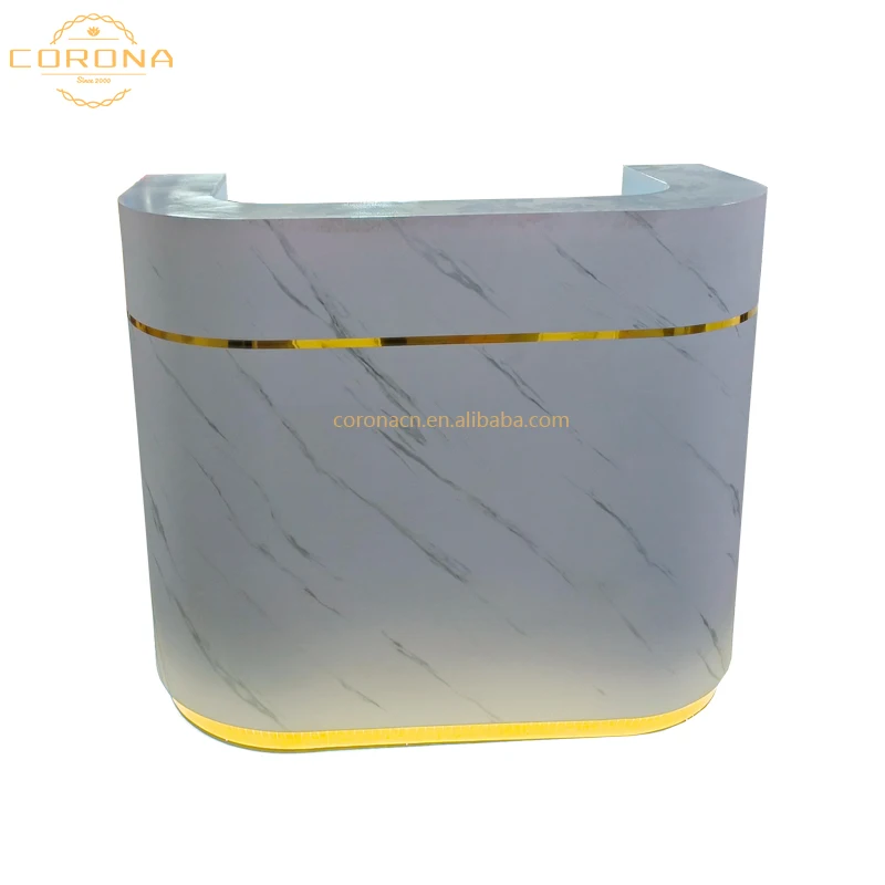 White Reception Desk Beauty Salon Furniture Small Front Desk Receeption Counter