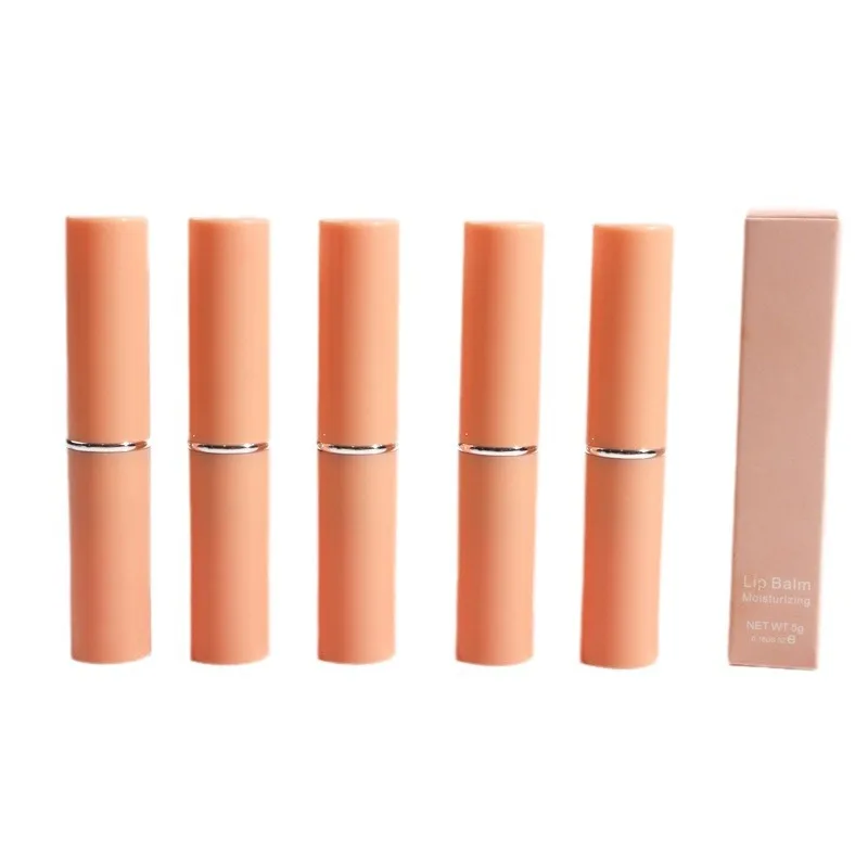 Best Selling 5 Colors Nude Tube Fruit Flavor Vegan Long Lasting Moisturizing Natural Lip Balm Custom Private Label