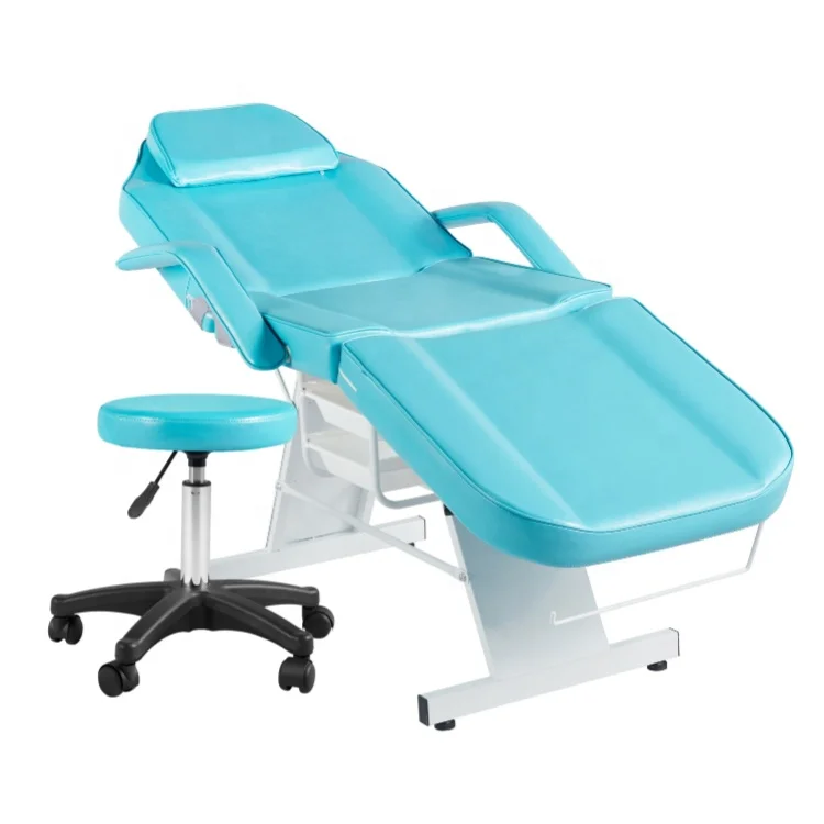 Adjustable Tattoo Chair with Salon Stool Professional Facial Lash Beauty Treatment Chair Massage Table