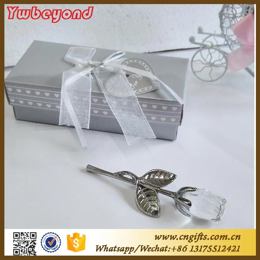 Ywbeyond door gift wedding ideas Choice Crystal Rose with  long stem decoration crystal wedding return gifts