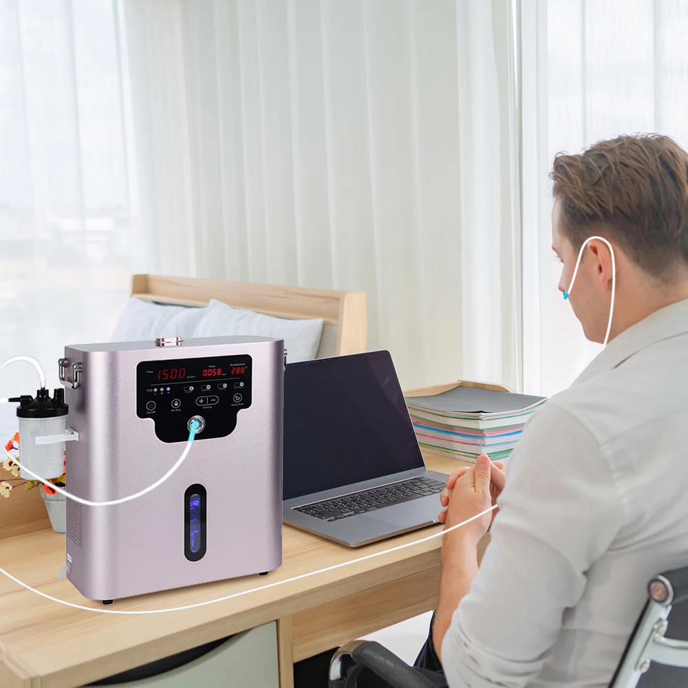 Suyzeko OEM Hho Pem Hydrogen Generator Electrolyzer 1500ml High Purity Hydrogen Breathing Inhalation Machine