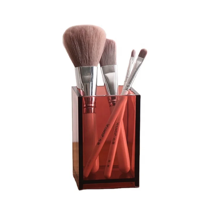 Wholesale Tabletop Acrylic Makeup Brush Holder Acrylic Pencil Holder
