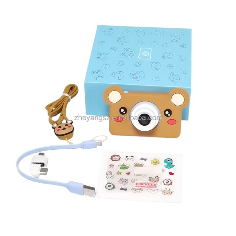 Christmas gift bear animal max 32GB timing HD 1080P filter face priority digital child camera for kids