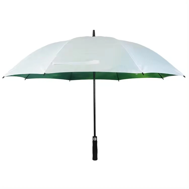 Wholesale Factory Price Strong And Sturdy Windproof Automatic Straight Umbrella Silver