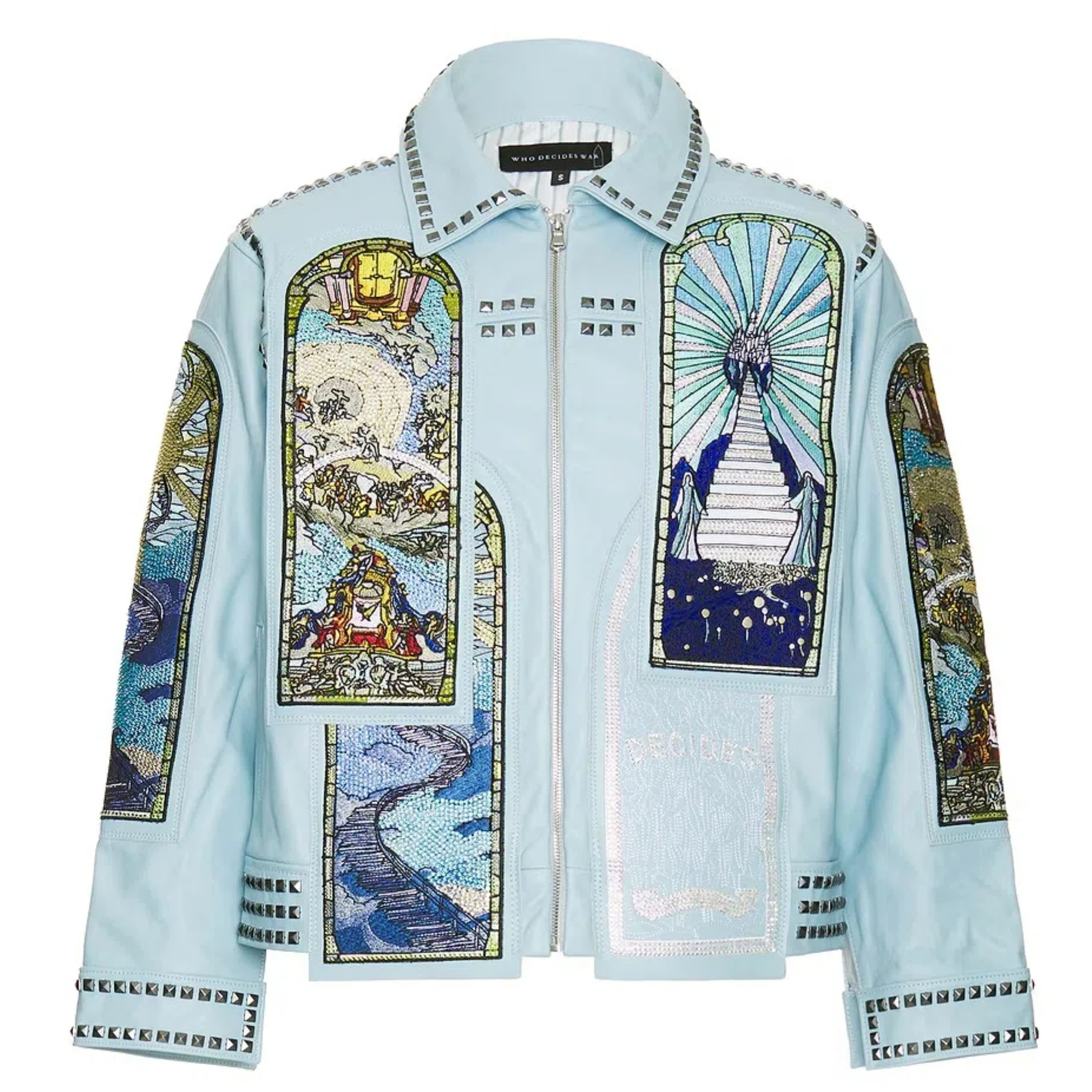 High Quality Vintage Style 3D Applique Embroidery Cropped Hoodie Jacket With Zipper For Men
