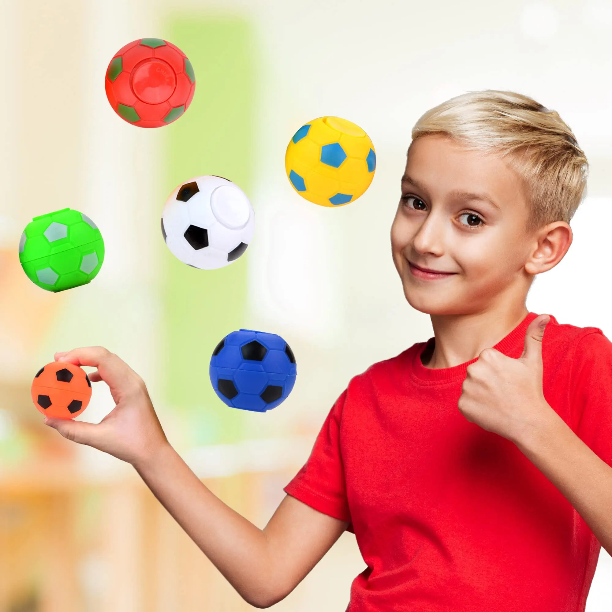 Round Sensory Toy Spinning Finger Football Fingertip 35mm Fidget Gyroscope Rotatable Ball Soccer Hand Pocket Stress Spinner Toy