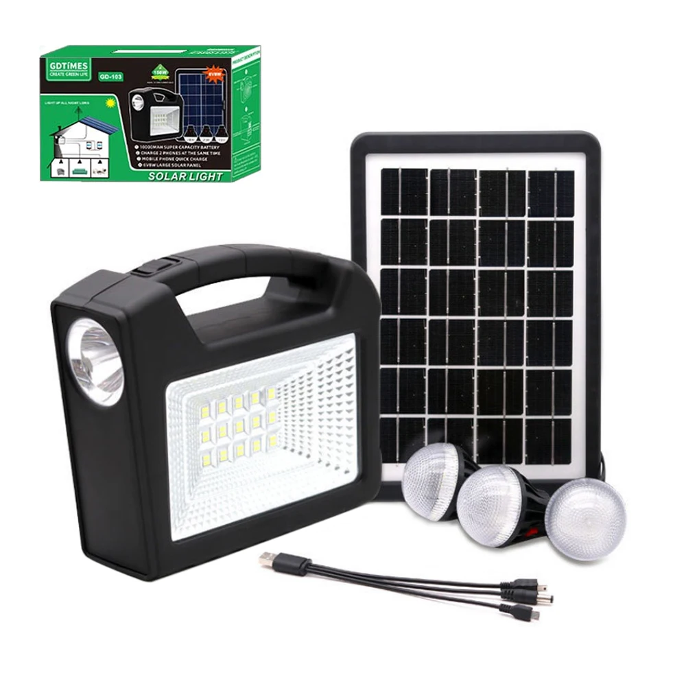 Portable Off-grid Solar Energy Panel Complete Solar Power Pv Lighting Generating Systems Kit With Battery For Africa Home Use
