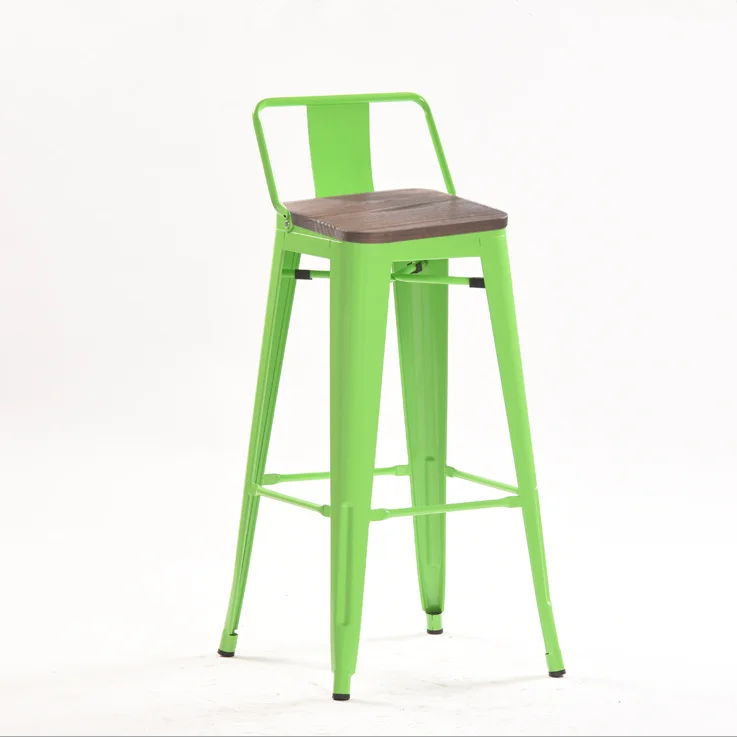 
Modern metal bar stool cafe chair with low back  (1600053219023)