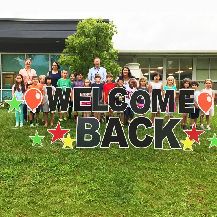 Wholesale custom plastic sign board corrugated yard lawn advertising signs with stake