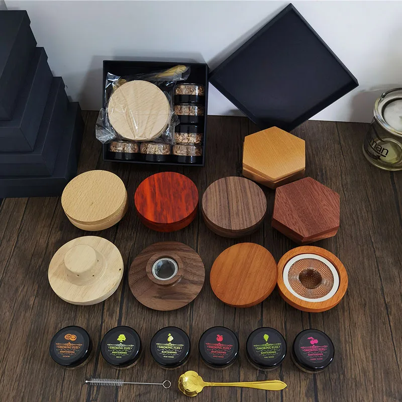 Cocktail Smoker Kit With Apple Cherry Oak Walnut Wood Chips for Cocktail Drink Old Fashioned Smoker Gift Kit