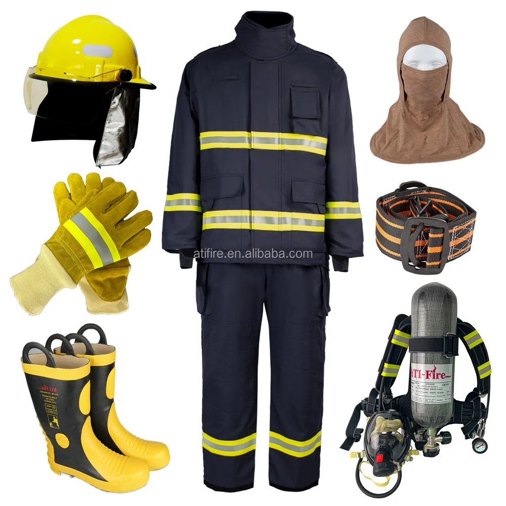 EN469 Nomex Firefighter Suits Aramid Kevlar Fire Bunker Turnout Gear Fireman Uniform Firefighting Clothing Cotton Helmets Gloves