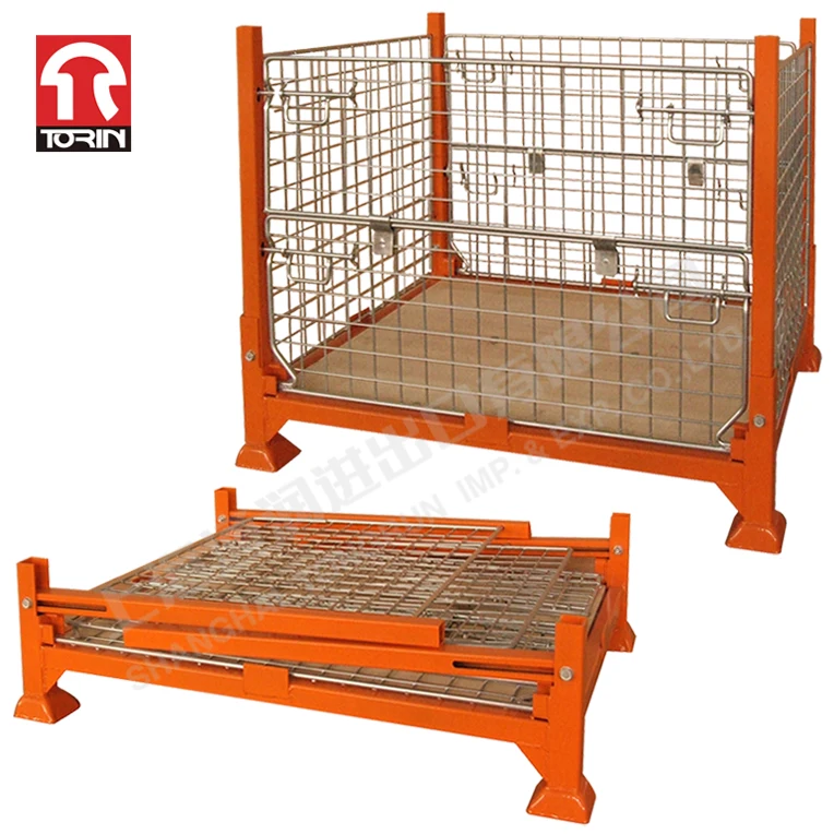Torin SWK8013 Folding stackable parts box	wire mesh pallet container metal pallet