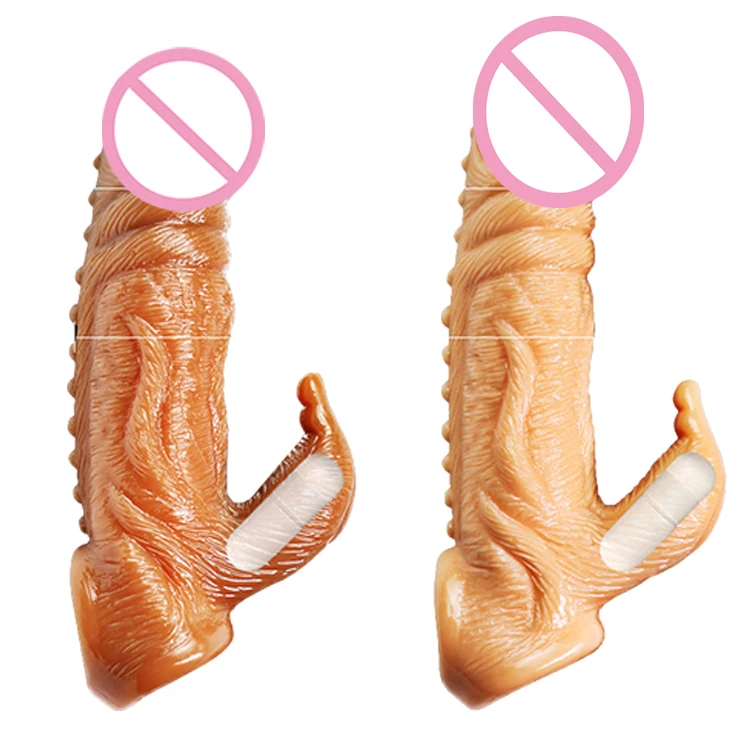 Male Sex Long Time Double Vibration Silicon Penis Sleeve for Men