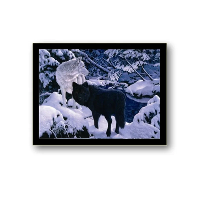 Wholesale stock wall picturesPET 40*30cm 5D animals lenticular picture 3D lenticular poster with black frame for home decoration