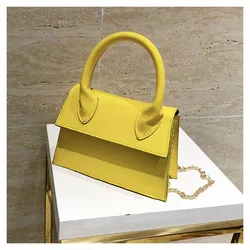 Korean New Trendy Simple Classic Candy Color Leather Girls Crossbody Shoulder Bag Lady Mini Purses and Handbags