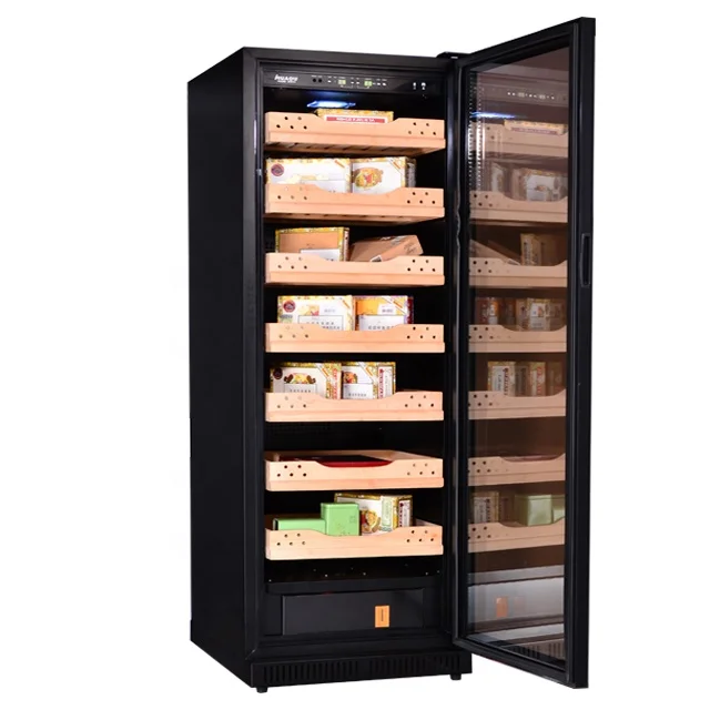 
Unique LCD Touch Control Compressor Black 1500 Pcs Cigar Humidor/One Size 