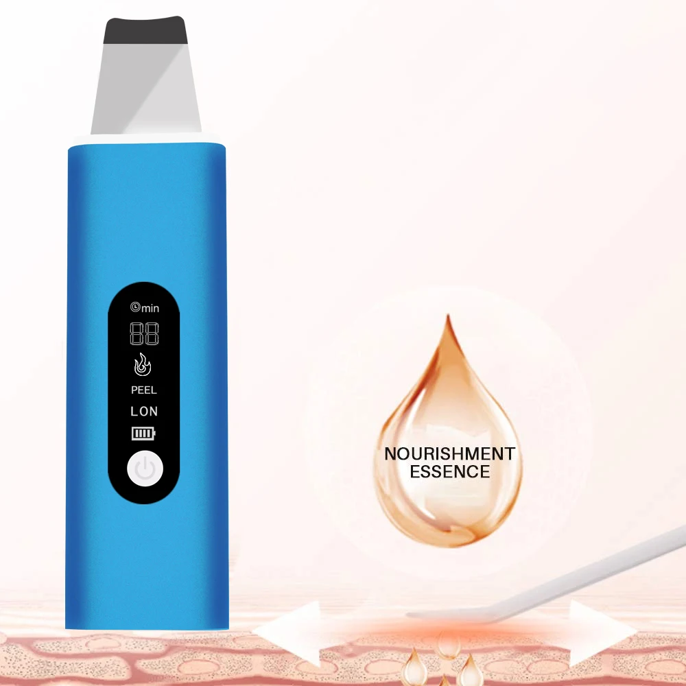ultrasonic skin scrubber spatula facial beauty vibration massage vacuum blackhead remover face ultrasonic skin scrubber