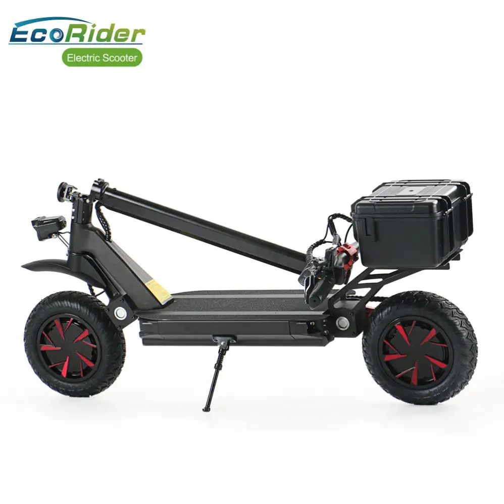
EcoRider E4-9 off road dual motor electric scooter, 60v 21ah 3600w air suspension shock absorber foldable electric scooters 