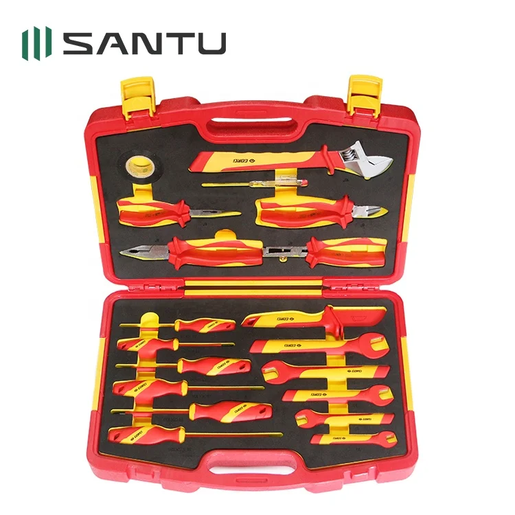 Hot Sale Santu 19 PCS G2030007 1000V VDE Insulated Electrical Hand Tools Open-End Spanner Set