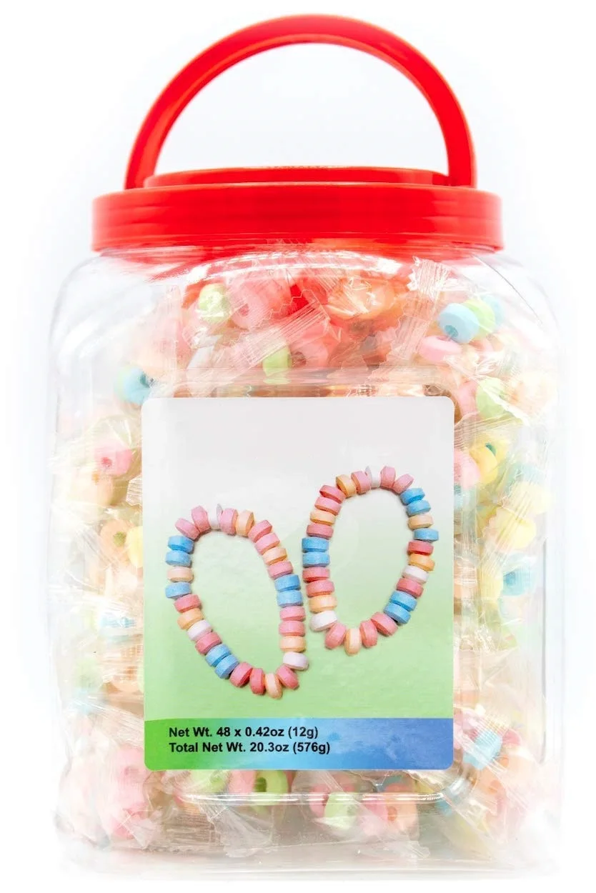 Cartwheel Confections 21g*36 Individually Wrapped Candy Necklaces and 12g*48 Individually Wrapped Candy Bracelets