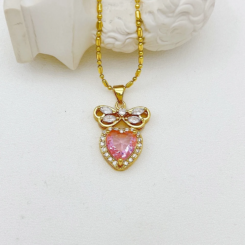 Rebird Heart zircon necklace fashion chain exquisite beautiful accessories for women necklace jewelry boxes