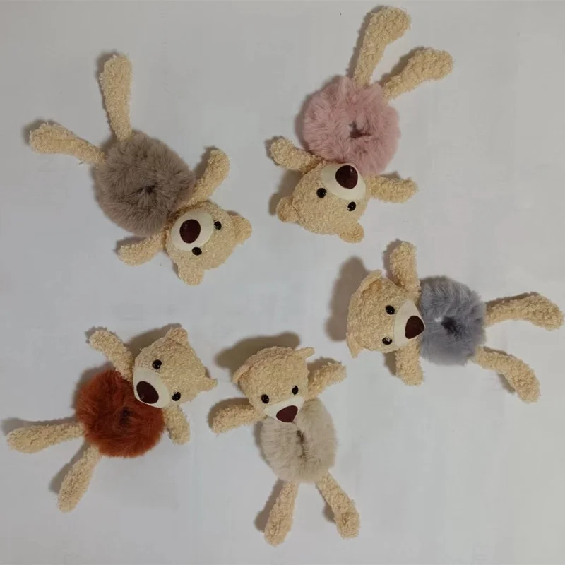 New Creative Cute Plush Bear Rabbit Scrunchie Ponytail Hair Tie Decorate Elastic Hair Bands Headband Fashion Hair Accessories