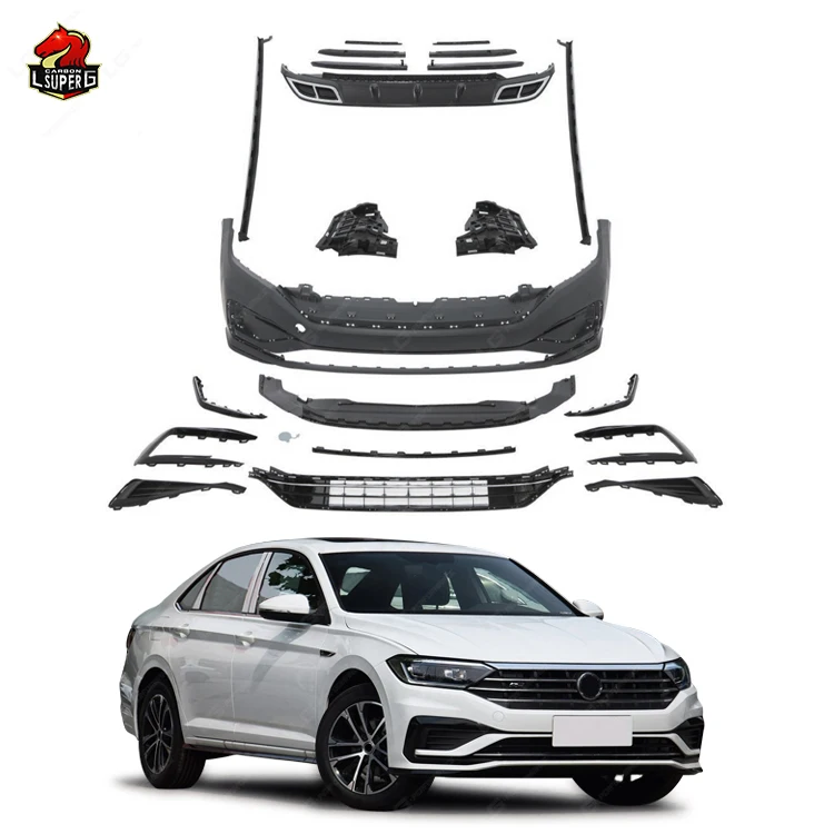 R style Full Set body kit For Volkswagen Sagitar 2019 Upgrade with front bumper grill rear diffuser side skirts fender