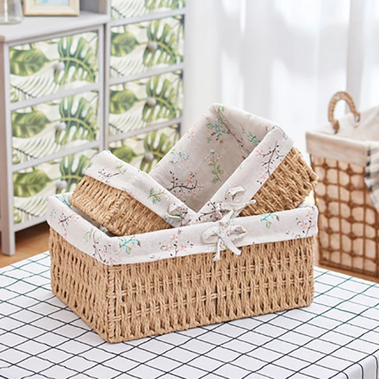 Willow Wicker Basket  Gift Hampers Table Stackable Fruit Rattan Storage Basket