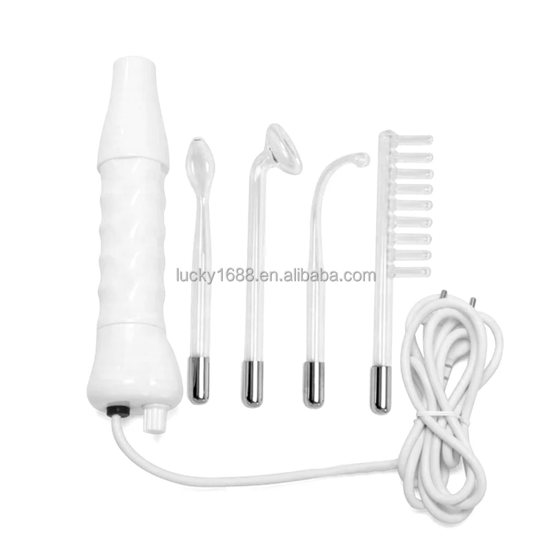 2021 Home use portable high frequency facial wand beauty equipment with orange color light glass tube Electrode