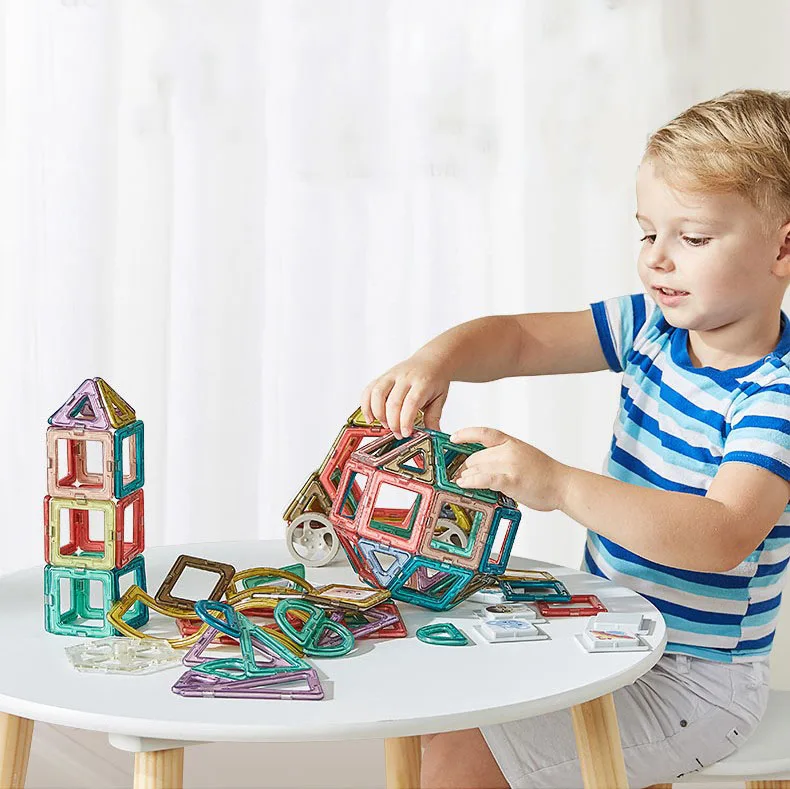 Kids magnetic tiles children building blocks 80 pcs set educational DIY construction toys