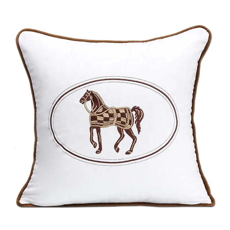 Luxury Superior Letter H Pillow Classic Grace Embroidery Square Sofa Car Cushion with Top-quality
