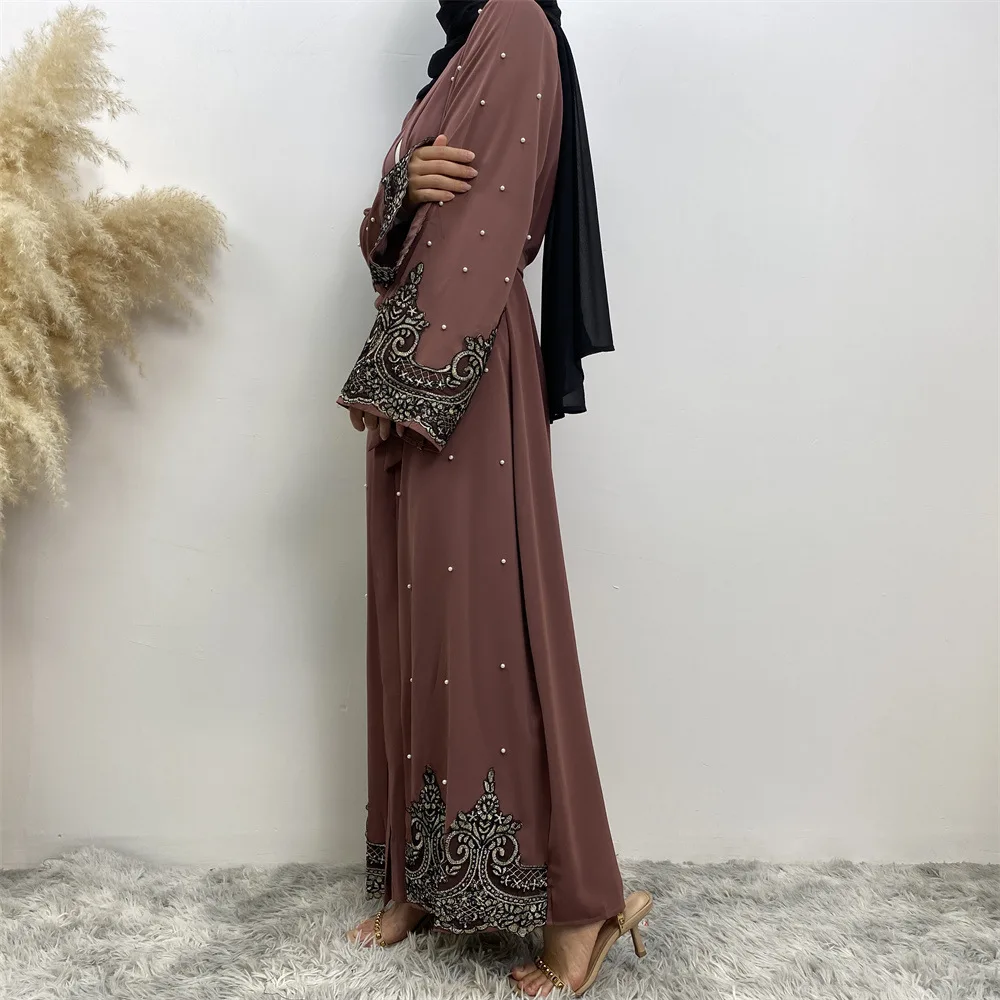OKA CM1684 2024 Europe And America Drop Shipping Plus Size Islamic Long Sleeve Long Women Muslim Dress Abaya